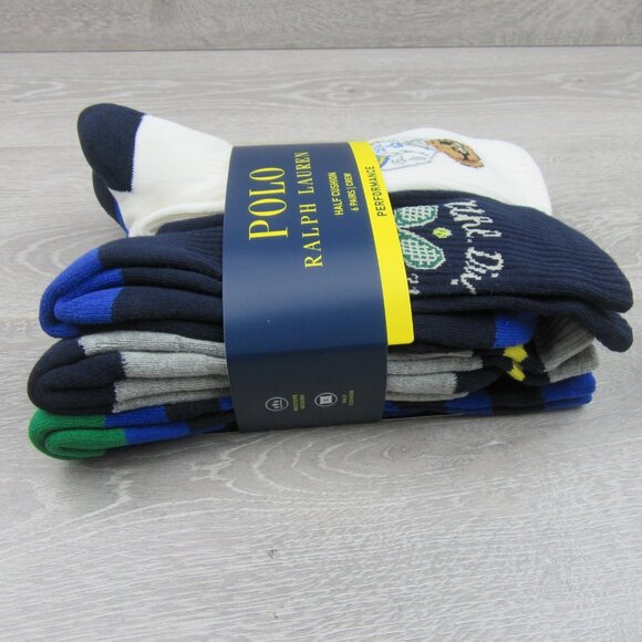 Polo Ralph Lauren Athletic Club Bear Crew Socks Multi 6 Pack Mens Size 6-13 NEW - Picture 7 of 15